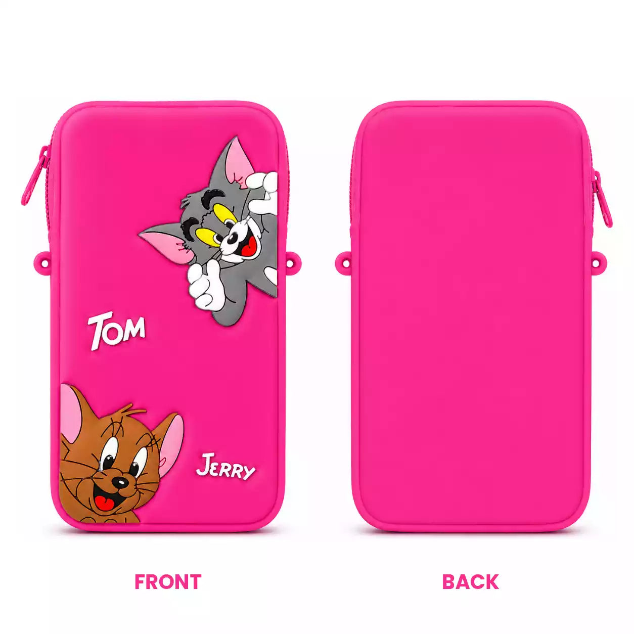 Tom and Jerry 3D Cartoon Silicone Universal Mobile Pouch upto 6.7 inch with Lanyard