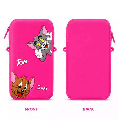 Tom and Jerry 3D Cartoon Silicone Universal Mobile Pouch upto 6.7 inch with Lanyard