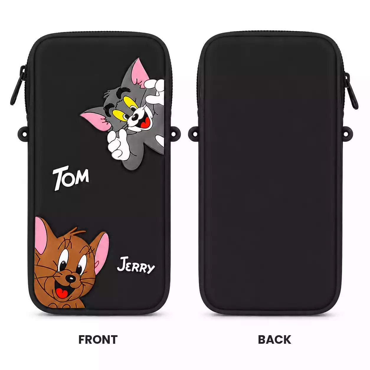 Tom and Jerry 3D Cartoon Silicone Universal Mobile Pouch upto 6.7 inch with Lanyard