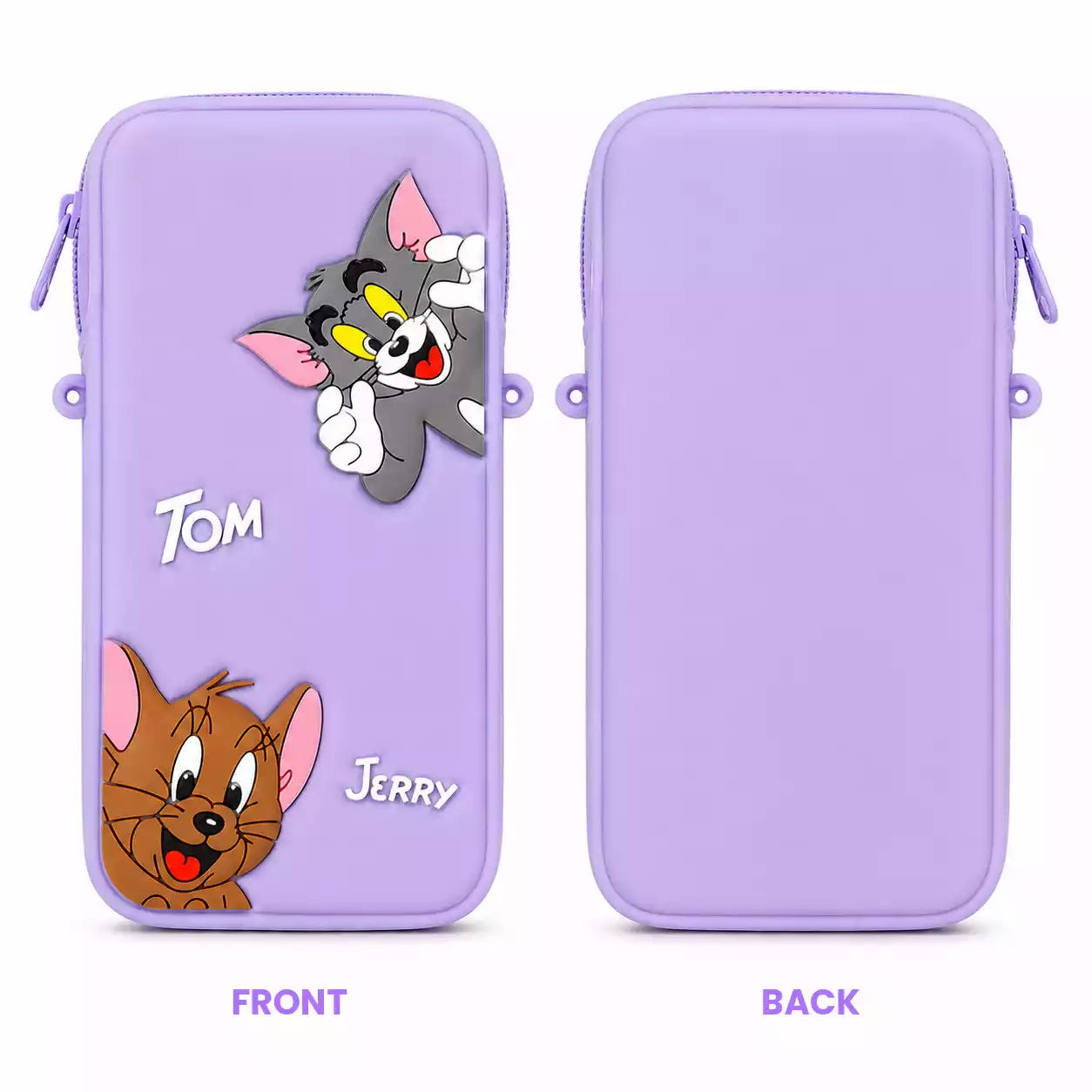 Tom and Jerry 3D Cartoon Silicone Universal Mobile Pouch upto 6.7 inch with Lanyard