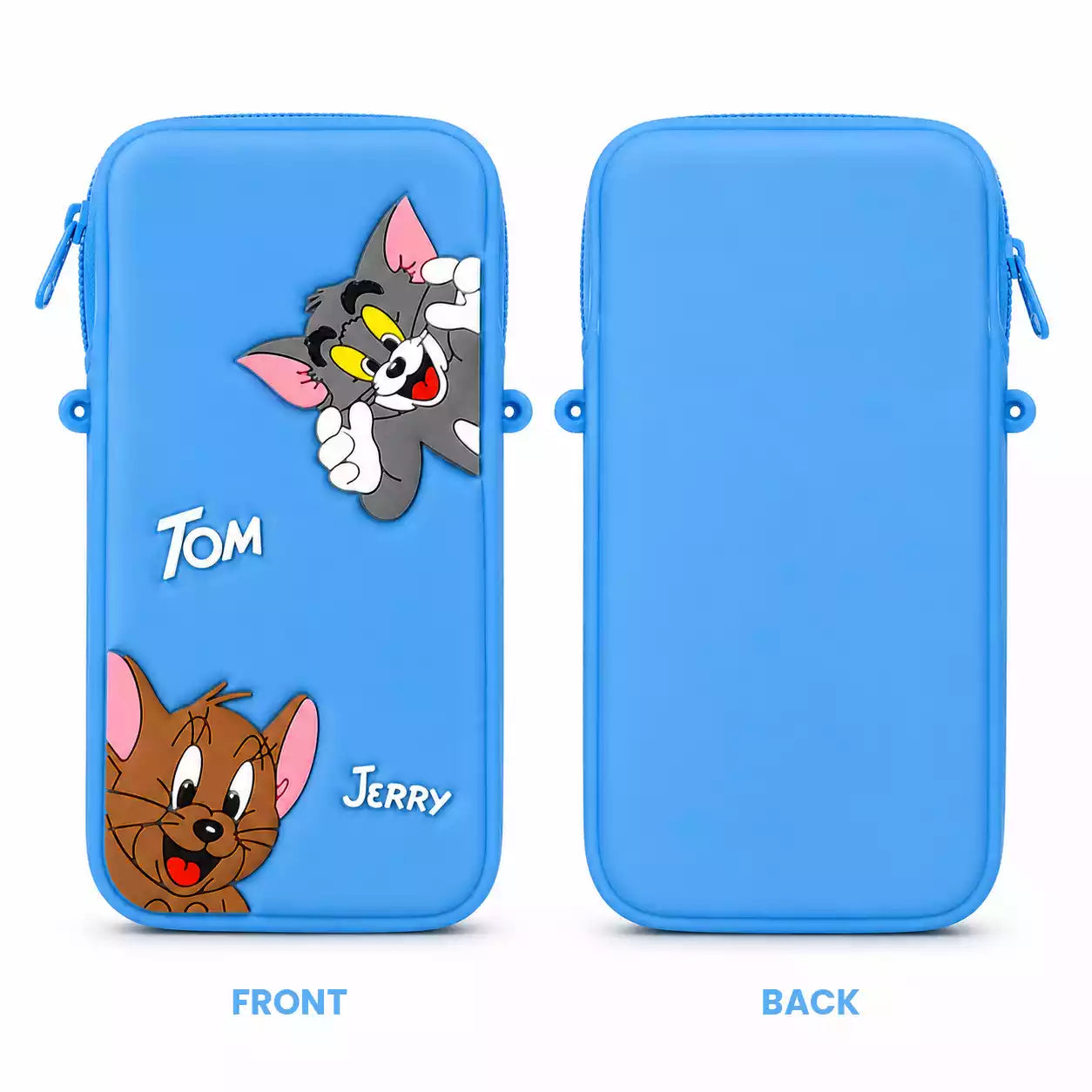 Tom and Jerry 3D Cartoon Silicone Universal Mobile Pouch upto 6.7 inch with Lanyard